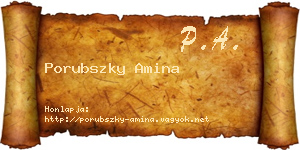 Porubszky Amina névjegykártya